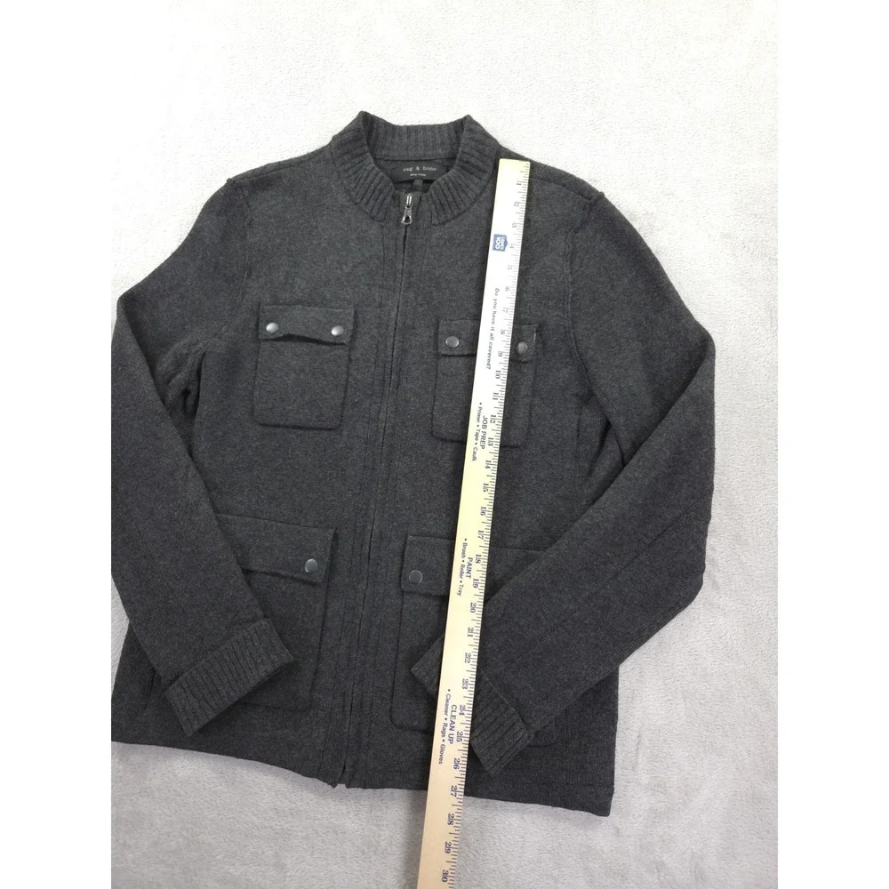 Rag Bone Wool Jacket Mens Large Full Zip Utility Field Snap Button - Picture 6 of 7